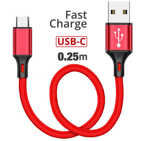Cable de datos de cargador de nailon corto de 25cm, Cable de iluminación Micro  USB tipo C 11 para iPhone y Android, carga rápida, Banco de energía, Cables  de teléfono - Historial