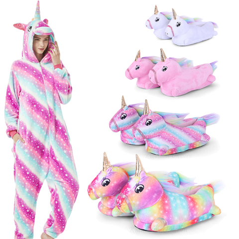 Kigurumi-Pijama de unicornio para adultos y niños, traje de gato, pijama de Animal de Anime, pijama de franela, zapatos de invierno ► Foto 1/6