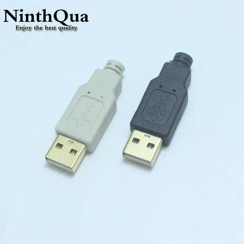 Conector de enchufe USB tipo A macho de 4 pines, cable de soldadura DIY, Kits de enchufe de carga USB, cabeza chapada en oro, conjunto de cuatro piezas, 1/2/5 Uds. ► Foto 1/4