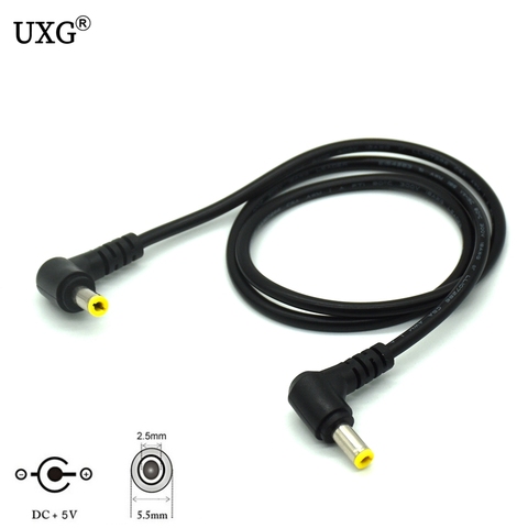 Cable adaptador de 90 grados con ángulo recto, enchufe de alimentación CC de 5,5x2,1mm, 5,5x2,5mm a macho, conector adaptador macho CCTV ► Foto 1/5