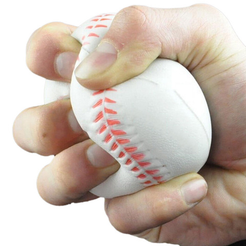 1 pieza muñeca Pelota de espuma estilo de béisbol Bola de alivio de tensión béisbol ejercicio alivio estrés relajación apretar suave ► Foto 1/3