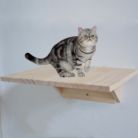 Marco de escalada montado en la pared para gato, árbol de madera maciza, plataforma para saltar, muebles para mascotas, trampolín para Varios tamaños ► Foto 1/6