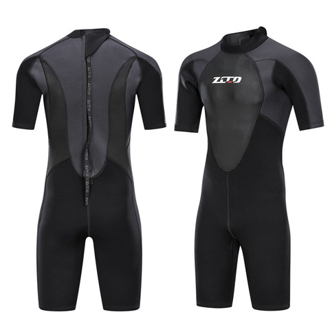 ZCCO-traje de neopreno de 3mm para hombre, traje de buceo de manga corta, surf, resistente al sol, conjunto de una pieza, esnórquel, pesca submarina ► Foto 1/6