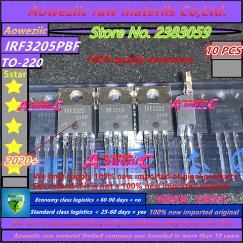 Aoweziic-inversor IRF3205 IRF3205PBF TO-2022, original, 100%, 55V, 110A, 220 W, 10 + 200 Uds. ► Foto 1/5