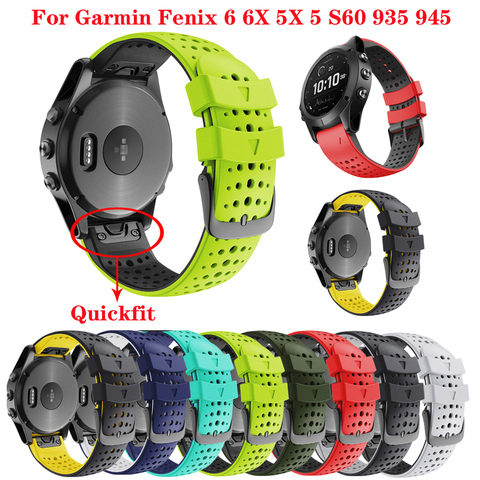 JKER-Correa de reloj de liberación rápida para Garmin Fenix 6 6X Fenix 5 5X 3 3 HR 935, 26 y 22MM, correa de muñeca de silicona Easyfit ► Foto 1/6