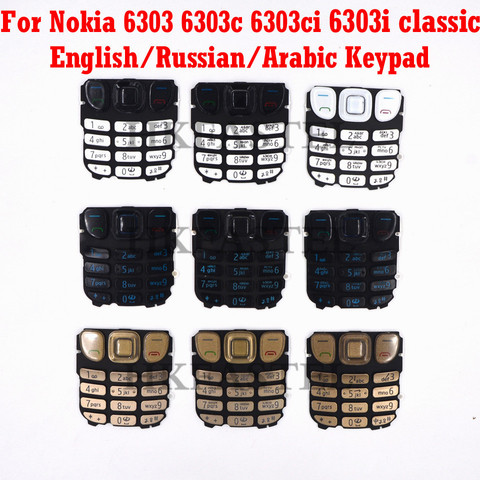HKFASTEL para Nokia 6303c clásico 6303 6303ci 6303i clásico teclado marca nueva Original inglés/ruso/Árabe/chino teclado ► Foto 1/6