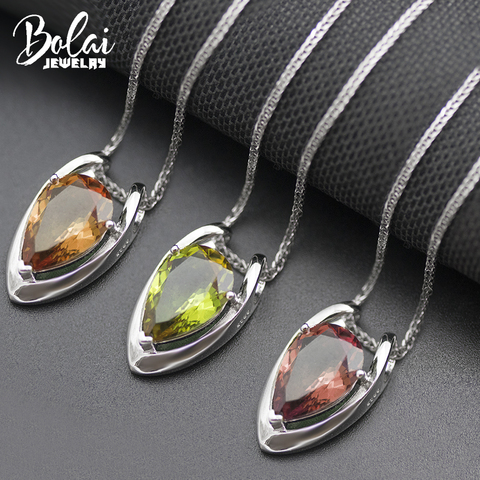 Bolai en forma de V cambio de Color de citrino COLLAR COLGANTE de Plata de Ley 925 auténtica Zultanite bien de la joyería para las mujeres, cadena libre ► Foto 1/6