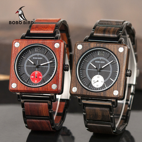 BOBOBIRD-Reloj de pulsera de cuarzo para hombre, cronógrafo de diseño pagani de madera, de lujo, en caja de regalo, L-R14, 2022 ► Foto 1/6