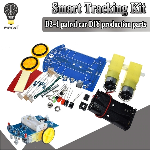 WAVGAT Kit inteligente de seguimiento de chasis de coche inteligente traza línea de seguimiento inteligente coche divertido producción electrónica DIY Kit de práctica ► Foto 1/6