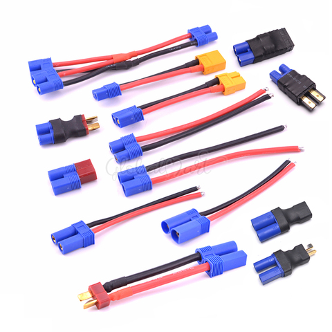 EC3 EC5 T decanos macho XT60 TRX Adaptador convertidor conector de batería Lipo adaptador 14AWG / 12AWG para piezas de cuadricóptero de control remoto ► Foto 1/6