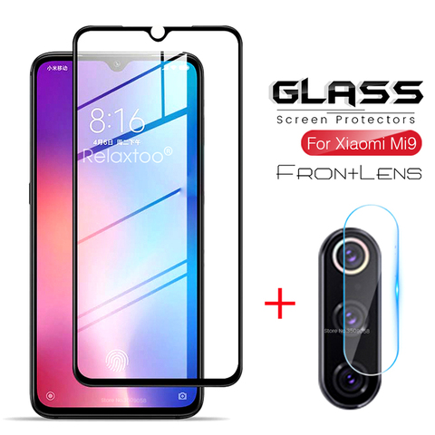 Vidrio protector 2in1 para xiaomi mi 9 lite gafas de seguridad protector de pantalla de la Lente de la Cámara en xio mi xao mi XY mi 9 se 9se mi 9se ► Foto 1/6