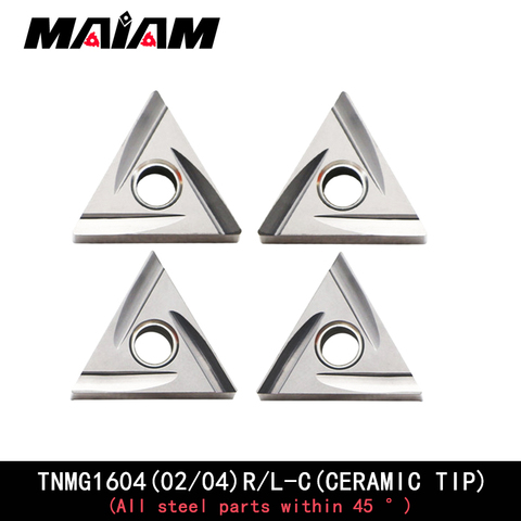 TNMG1604-inserto izquierdo y derecho, ranura triangular, semiacabado de cerámica para acero inoxidable y aluminio ► Foto 1/5