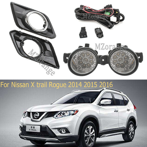 LED Luz de niebla para nissan x trail t32 Rogue 2014-2017 faros antiniebla accesorios de Marco kits de cuerpo de cableado de interruptor ► Foto 1/6