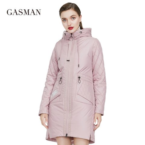 GASMAN-parka de manga larga con capucha para mujer, abrigo cálido liso con bolsillos y cremallera, Chaqueta larga de moda para otoño, 2022 ► Foto 1/6