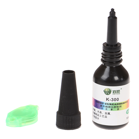 Pegamento UV para K-300, adhesivo transparente de cristal y vidrio con linterna UV, 10ml ► Foto 1/6