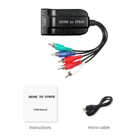 Adaptador conversor de HDMI a Scaler YPbPr, componente HDMI a Scaler, adaptador de conversor RGB YPbPr 5RCA con salida R/L de Audio ► Foto 1/6