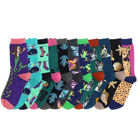 Calcetines tobilleros de algodón para Mujer, calcetín divertido de sirena Harajuku, diseño creativo de 13, calcetín para Mujer ► Foto 1/6