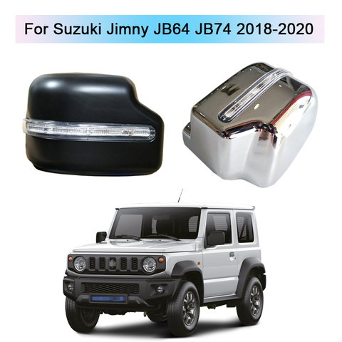 Espejo retrovisor del coche cubierta con LED luces de giro para Suzuki Jimny JB64 JB74 2022-2022 reemplazo de retrovisor espejo lateral tapas ► Foto 1/6