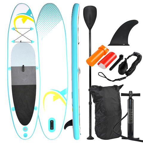 SUP320-Tabla de Paddle surf, 320x78x15cm, turquesa/amarilla, incluye tabla de surf Accesorios ► Foto 1/6