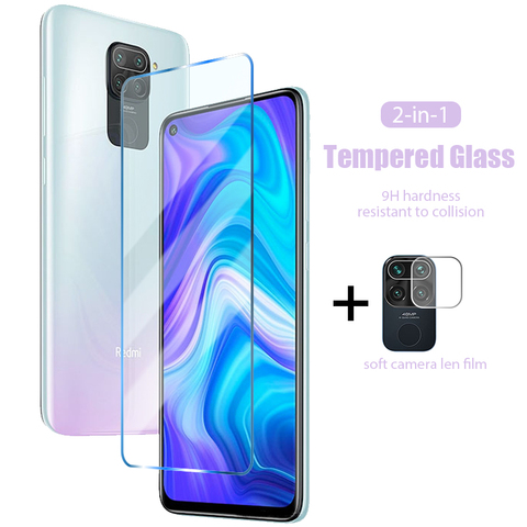 Cristal Protector 2 en 1 para Redmi Note 9C 9I 9AT 9A 9, Protector de Pantalla DE LA Cámara trasera para Redmi Note 9 9T 9S 9 Pro Max 8T 8 Pro ► Foto 1/6