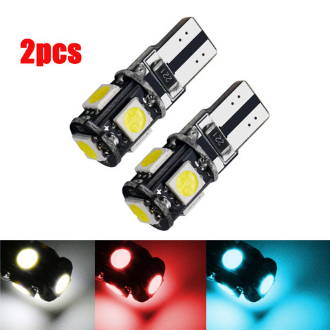 Luz Led de coche ecológico T10 5smd 5050, bombillas interiores de Error, blanco, azul, rojo y amarillo, W5w, 194, 241 ► Foto 1/3