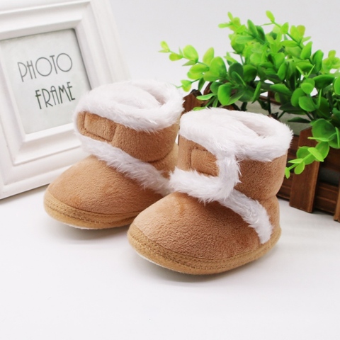 Botas cálidas para niños recién nacidos primeros caminantes de invierno zapatos para bebé, niña y niño botines de nieve de piel con suela suave para 0-18M ► Foto 1/6