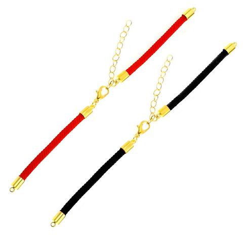 5 unids/lote de accesorios de cadena de eslabones ajustables, 3mm, 4mm, color negro cordel rojo, cadena de eslabones para conectores DIY, dijes, pulseras, fabricación de joyas ► Foto 1/6