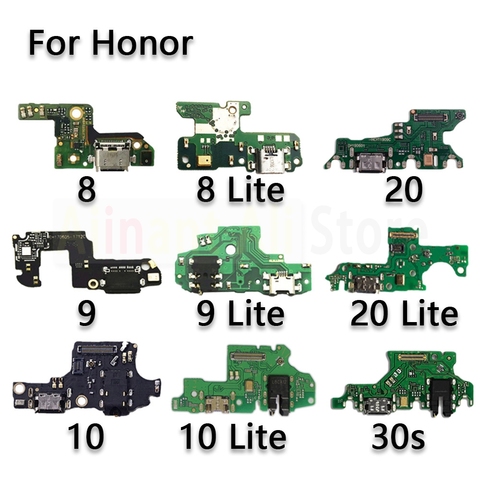 Cargador Original USB de conector de carga conector PCB Puerto Dock Flex Cable para Huawei Honor 8 8A 8C 8X 9 9i 9X 10 Lite Max Pro ► Foto 1/6