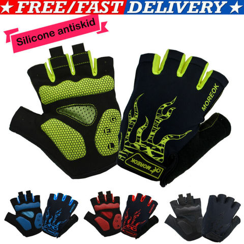 Guantes de ciclismo antideslizantes Unisex, para ciclismo de montaña al aire libre, lavables, medio dedo, guantes deportivos de dedo corto ► Foto 1/6