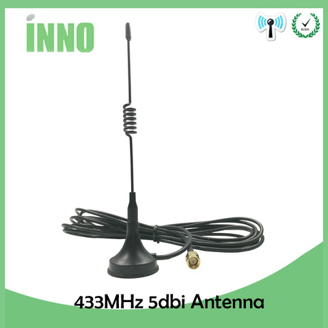 Antena de 5dbi 433 Mhz, 433 MHz, antena GSM, conector macho SMA con base magnética para Radio Ham, amplificador de señal, repetidor inalámbrico ► Foto 1/5