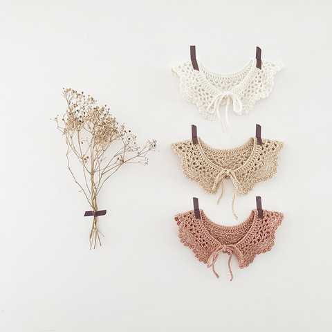 MILANCEL-babero hecho a mano para bebé, cuello de punto, accesorios para bebé, Algodón puro, Collar de encaje ► Foto 1/6