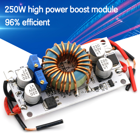 DC Boost Converter módulo constante fuente de alimentación móvil de corriente 250W 10A módulo de controlador LED módulo de aumento no aislado ► Foto 1/1