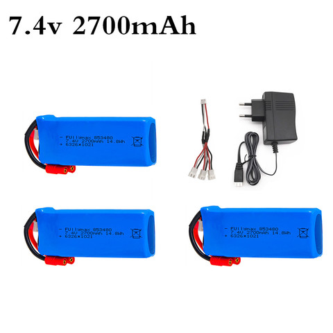 Batería Lipo mejorada de 2700mAh y 7,4 v, conjunto de cargador para Syma X8W X8C X8G X8HC X8HW X8HG RC Quadcopter, piezas de repuesto de drones ► Foto 1/6