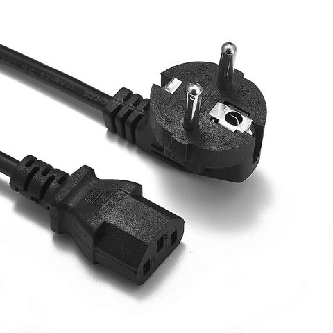 Cable de alimentación de enchufe europeo, 1,2 m, 400W, Europeo Schuko en ángulo IEC C13, Cable de alimentación para adaptadores de CA ► Foto 1/6