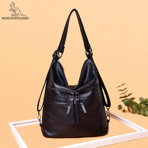 Bolso de hombro informal para mujer, bolsa de mano de diseñador de alta calidad, de cuero suave, con múltiples bolsillos, de viaje de gran capacidad ► Foto 1/6