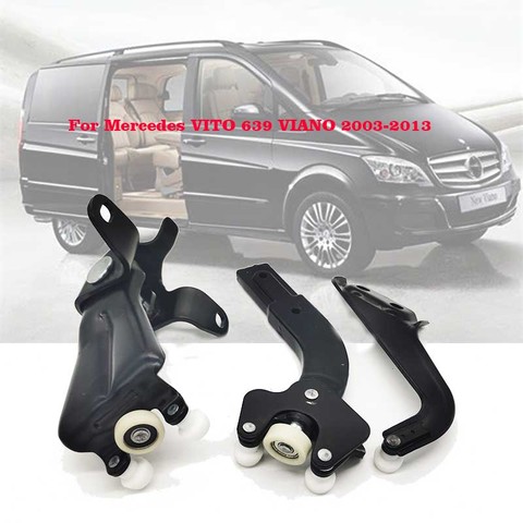 Juego de guía de rodillos para puerta deslizante, parte superior derecha e inferior, para Mercedes VITO 639 VIANO 2003-2013 6397601747 6397601547 6397601347 ► Foto 1/5