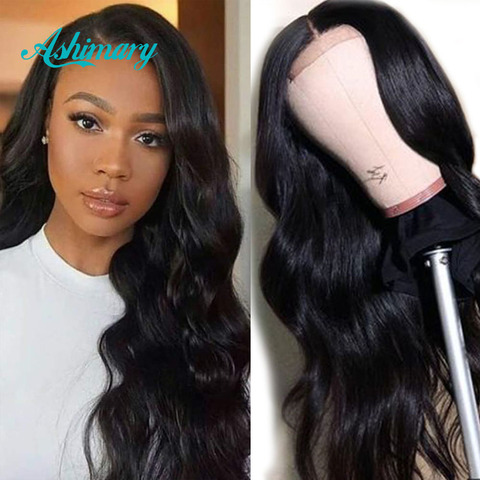 Ashimary-Peluca de pelo humano brasileño con cierre de encaje, ondas encaje pelucas para mujeres negras 13x4/13x6, encaje frontal, pelucas de cabello humano ► Foto 1/6