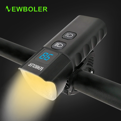 NEWBOLER 6400mAh Luz de bicicleta USB recargable 1600 Lumen Luz de bicicleta 5V / 2A Impermeable 4 LED Faros delanteros Power Bank Accesorios para bicicletas ► Foto 1/6