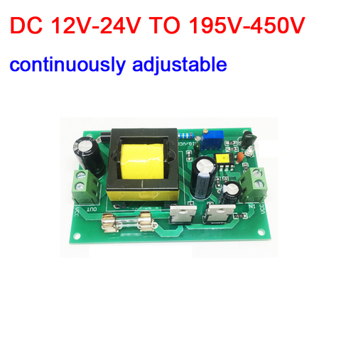 DC-DC impulsar el módulo convertidor 12V-24V a 200V -450V 300V 400V voltaje regulado carga de potencia ajustable para el brillo del reloj nixie ► Foto 1/5