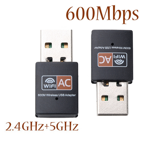 Antena WiFi de doble banda, 600Mbps, 2,4 GHz, 5GHz, 802.11b/n/g/ac, Mini receptor de tarjeta de red de ordenador inalámbrico, gran adaptador WiFi USB ► Foto 1/6