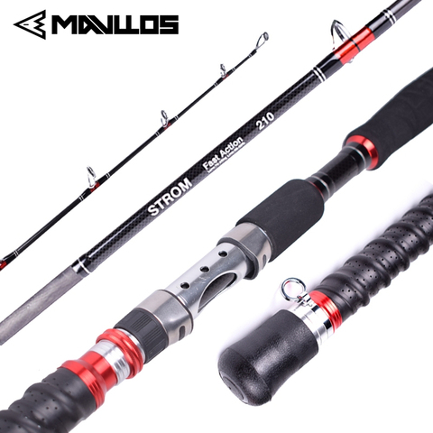 Mavllos-caña de pescar de acción rápida STROM II, 3 secciones de señuelo de 2,1 m, con potencia de 70-250g MH, de 30-50lb, para Jigging de agua salada ► Foto 1/6