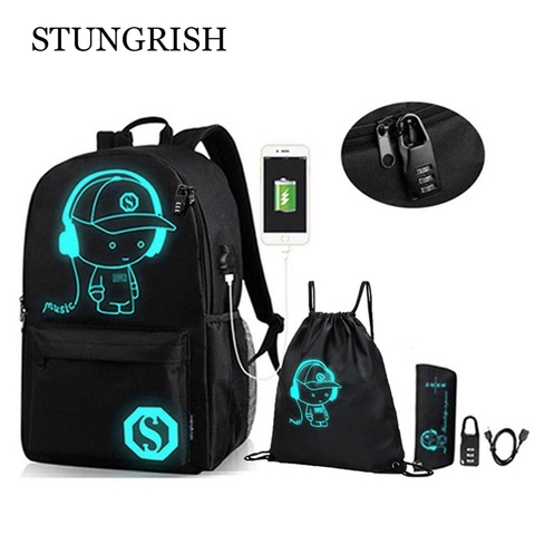 Mochila nueva para Colegio mochila universitaria luminosa de Anime mochila antirrobo para ordenador portátil con puerto de carga USB mochilas escolares ► Foto 1/6