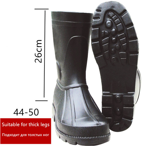 Botas impermeables de goma hasta la rodilla para hombre, botas de agua cortas de talla grande 50 49 48 47 46 45 ► Foto 1/6