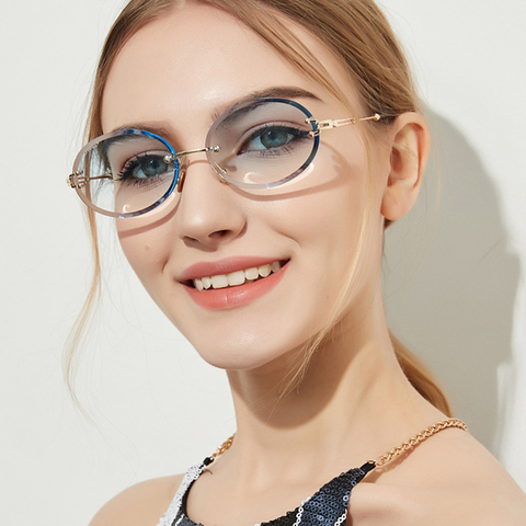 Kachawoo oval vintage gafas de sol de moda femenina retro sin montura de lentes de sol para dama de artículos de regalo para mujer ► Foto 1/6