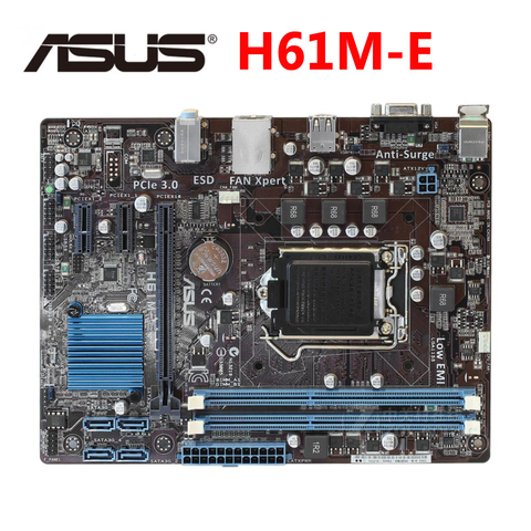 ASUS-placa base H61M-E Original DDR3 16G H61ME LGA 1155 para Intel H61, placa base de escritorio, sistema PCI-E X16, VGA, usada, 100% ► Foto 1/6
