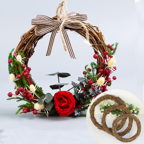 Adornos con letras Merry Christmas DIY para el hogar, corona de mimbre Natural, guirnalda de árbol artesanal, accesorios de decoración de Navidad, Primavera, boda, Año Nuevo ► Foto 1/6