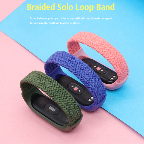 Correa de nailon trenzado para xiaomi Mi band 3 y 4, correa de nailon para pulsera inteligente Mi band 5 ► Foto 1/6