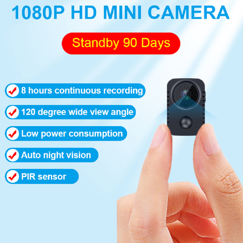 Minicámara MD29 PIR con detección de movimiento, videocámara de baja potencia HD 1080P, Sensor de visión nocturna, DVR, Micro deporte, pequeña ► Foto 1/6