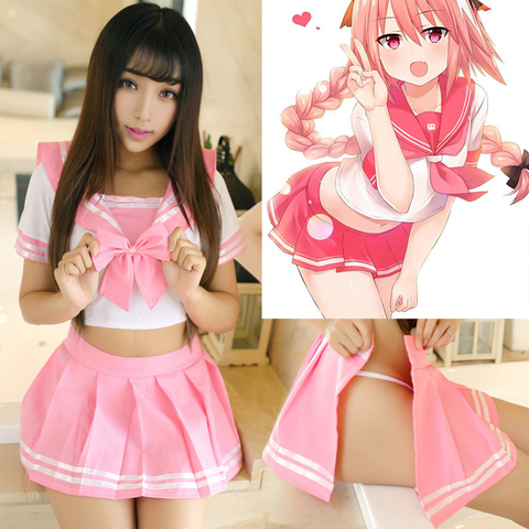 Disfraz de Fate/Grand Order para mujer, traje de uniforme escolar de marinero, Astolfo, equipo elegante, Anime, Halloween ► Foto 1/4