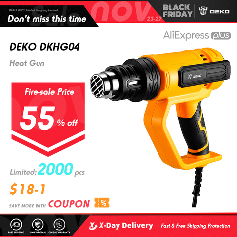 DEKO-pistola de aire caliente DKHG04, herramienta eléctrica de calor, avanzada, con temperaturas ajustables, nueva ► Foto 1/6